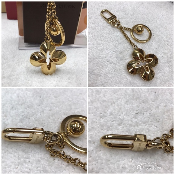 Louis Vuitton Metal Gold Porte Cles Eclipse Key Chain Bag Charm AuthDC CX1111 - Picture 7 of 9
